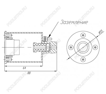 Адаптер под сенсорную пьезокнопку AISI-304 (мини)