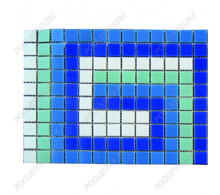 Фриз ЗигЗаг из стеклянной мозаики Aquaviva U-41